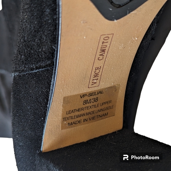 Vince Camuto OTK Boots Women's Size 8 Black Selial Suede Tall Dressy Heels - Picture 8 of 11